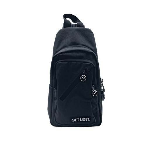 Baggallini Charcoal Gray Nylon Metro Sling Backpack with Leather Trim Baggallini Gray Nylon Metro Backpack Convertible Sling Bag  main image 4