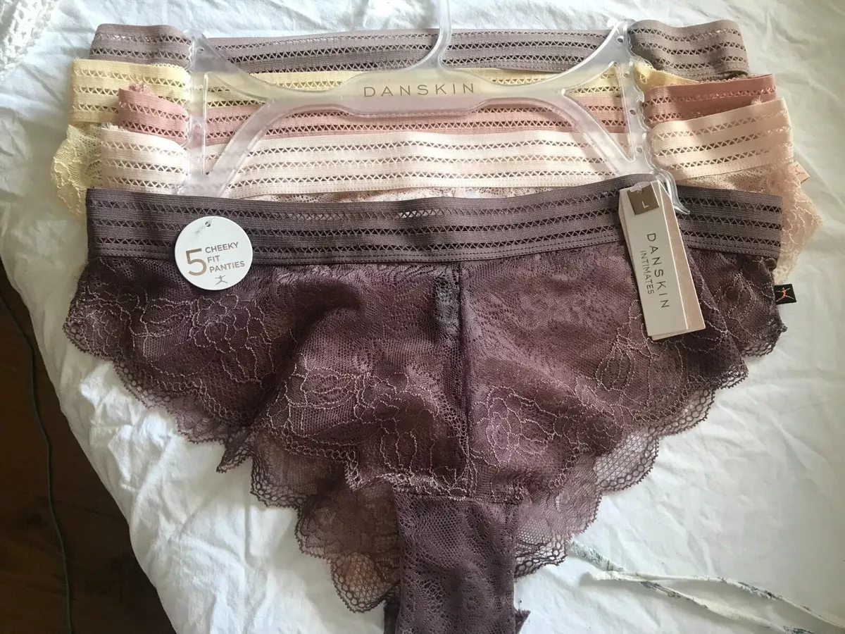 DANSKIN INTIMATES KNICKERS X 5 CHEEKY FIT PANTIES PANTS NEW BNWT