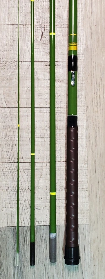 Удилище B&M Duck Commander 11 футов телескопическое из стекловолокна для мелкой рыбы 4 секции постоянный ток - Изображение 4 из 4