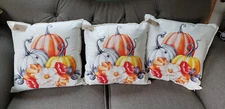 Autumn throw pillow CTW Home Backroads collection pumpkins flowers spider 18x18