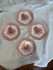 Churchill MYOTT FACTORY THANKSGIVING RED DINNER PLATE 10" TURKEY set of 4