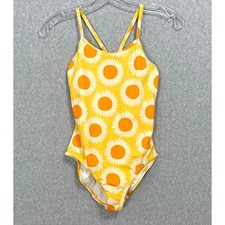 Hanna Andersson One Piece Swimsuit Girls 12 150 Cross Back Sunshine Beach Pool