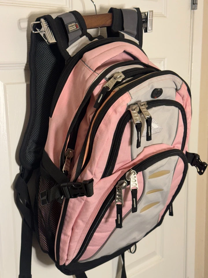 Mochila High Sierra Rosa y Gris - Bolsa de Viaje para Portátil Multi Compartimento - 18"x13" Foto 3 de 4