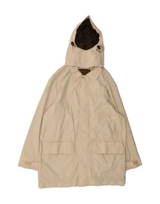 TIMBERLAND Herren Windbreaker Mantel mit Kapuze UK 38 Medium Off White Nylon AS09