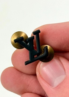 Louis Vuitton Logo Matte Black Colour Brooch Pin