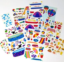 Vtg Mrs. Grossman's Summer Sticker Lot | Beach Camping Playground Picnic Pool