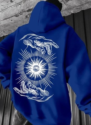 Mystic Sun Hands Herren Hoodie Kapuzenpullover Streetwear Pullover bis 5XL