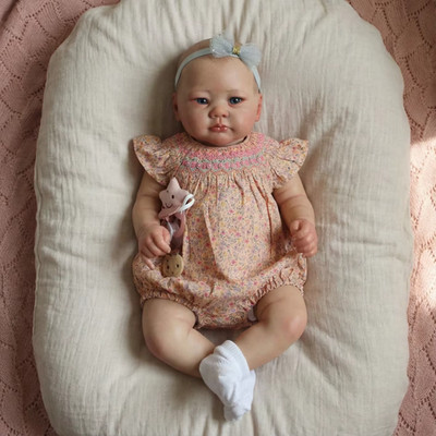 19 Zoll Lali Reborn Baby Puppe, weicher Körper, lebensechte 3D Haut, kuschelig & bemalt
