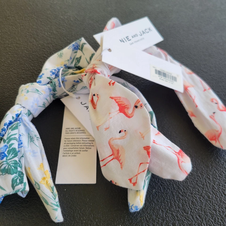 Janie And Jack Bebé Niñas Diadema Floral Y Flamencos Paquete De 2 Nuevo Con Etiquetas  Foto 2 de 4