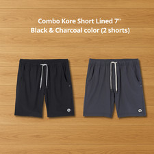 NWT Vuori Men's Kore Short Lined 7" - Black  Charcoal color - NEW