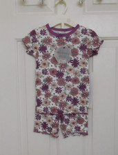 NWT 2pc Milkberry Pink Purple Floral Bamboo Shorts Pajamas sz 4t
