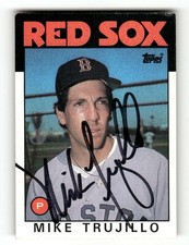 1986 Topps Red Sox 687 Mike Trujillo signed auto autograph BXCP47