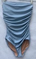 NEW J.Crew Re-Imagined Blue Ruched Bandeau One Piece Swimsuit Sz O - W/WO Straps