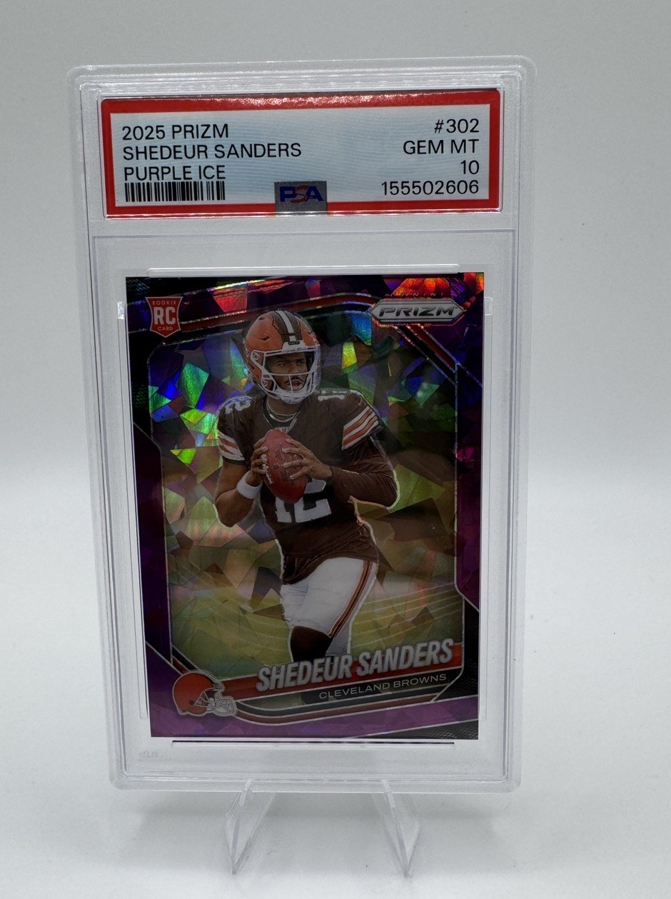 Shedeur Sanders Rookie Purple Ice 152/225 PSA 10!!🔥🔥 view 1