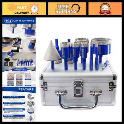 Diamond Drill Core Bits Set for Porcelain Tile Marble Ceramic Granite - 11 Piece