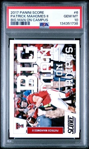 2017 Panini Score Big Man On Campus Patrick Mahomes PSA 10 Gem Mint Rookie RC