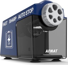 AFMAT Electric Pencil Sharpener Heavy Duty, 6 Holes, Cordless & Rechargeable, Su