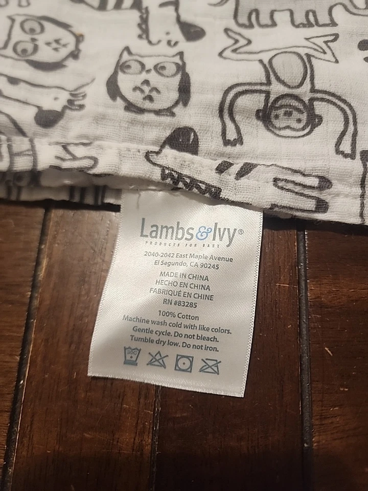 Manta Elefante 2021 Lambs & Ivy Jungle Zoo 100 % Algodón Muselina Safari Foto 4 de 4