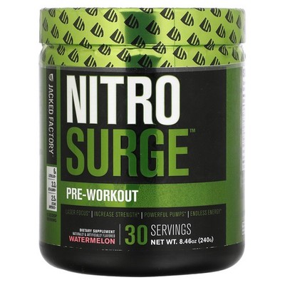 2 X Jacked Factory, Nitro Surge, Pre-Workout, Watermelon, 8.46 oz (2-Worldwide