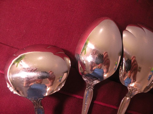 6 Serving Pieces Oneida Michelangelo Stainless Cube Mark Fork Ladle Sugar Spoon - Picture 6 of 7