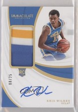 2019-20 Panini Immaculate Collegiate Rookie Gold 8/25 Kris Wilkes Patch Auto s5j