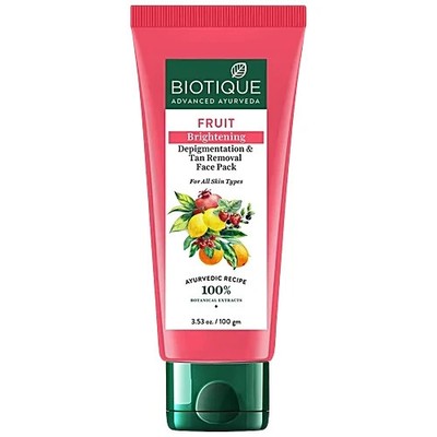 Biotique Fruit Brightening Depigmentation & Tan Removal Face Pack - 100g.