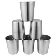 6 PCS Anodized Aluminum Tumblers Drinking Glasses Vintage Retro Metal Cup New