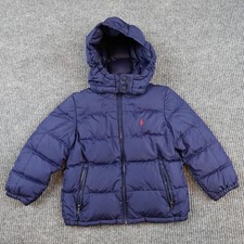 Polo Ralph Lauren Jacket Kids 5 Blue Hooded Puffer Insulated Zip Winter Coat