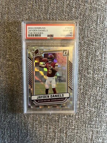 2024 PANINI DONRUSS THE ROOKIES #TR37 JAYDEN DANIELS ROOKIE RC PSA 💎MINT 10