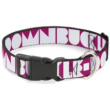 Plastic Clip Collar BUCKLE-DOWN Shapes Hot Pink/White NARROW-Small 7-8.5"