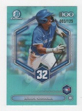 2026 BOWMAN CHROME AQUA REFRACTOR 3/125 SCOUTS TOP 100 ARJUN NIMMALA BLUE JAYS