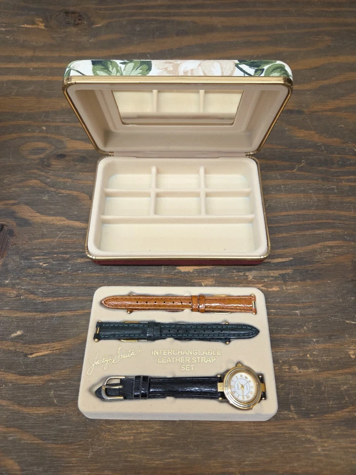 Reloj Jaclyn Smith De Colección con Joyero de Viaje Floral Correa de Cuero Intercambiable Foto 2 de 4