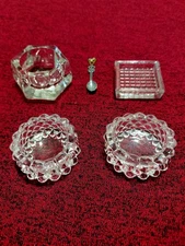 Vintage Salt Cellars - Collection of 4 Salt Dips and 1 Spoon