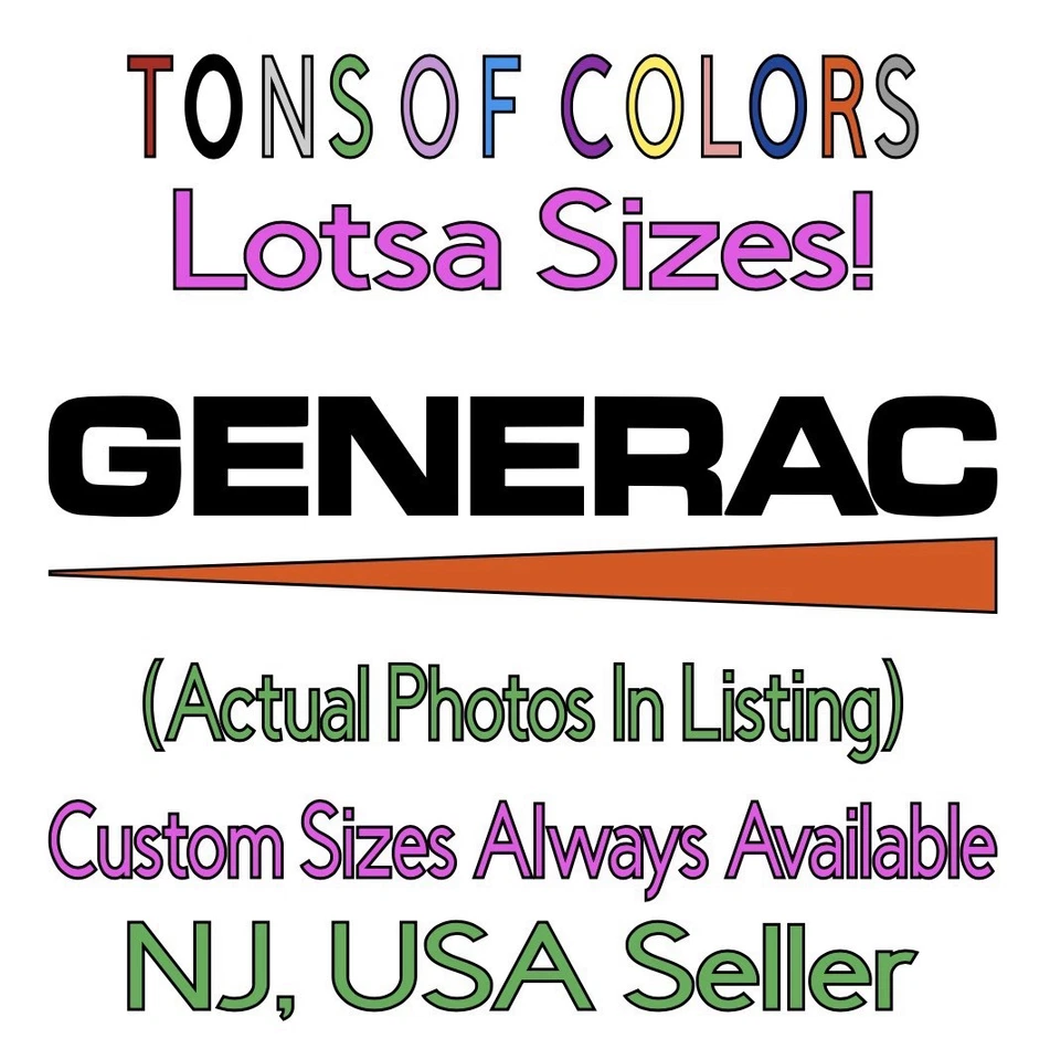 ORACAL GENERAC Die Cut Vinyl Decal Generators Heating Cooling Plumbing Electric Van