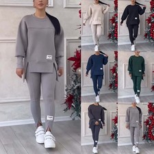 Plus Size Women Sweatshirt Hoodie Tops Leggings Tracksuit Set Jogging Loungewear