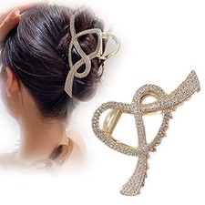 Rhinestone Hair Clips For Women  4inch Crystal Hair Catch Barrette Metal crystal