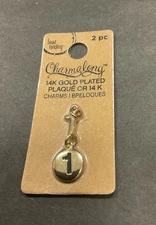 2pc #1 Charmalong 2 Charm 14K Gold Plated Bead Landing Crafts DIY Jewlery Making