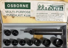 C S Osborne K-156 Multi-Purpose Self Centering Punch Kit In Box ,USA New Or Used