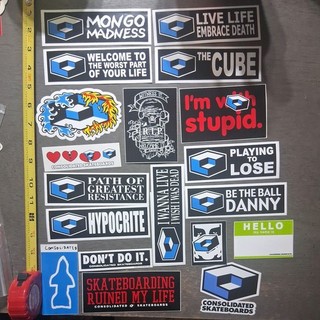 Vintage NOS Consolidated Incorporated Cube Skateboard Sticker Lot of 26