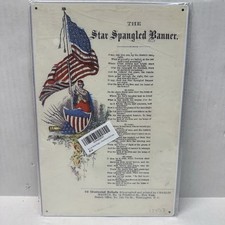 Star Spangled Banner  Liberty Patriotic Americana Plaque Metal Sign Decor 8x12