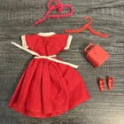 Vintage Barbie Size 1960s Outfit Set -  Simple Red Dress W Accessories