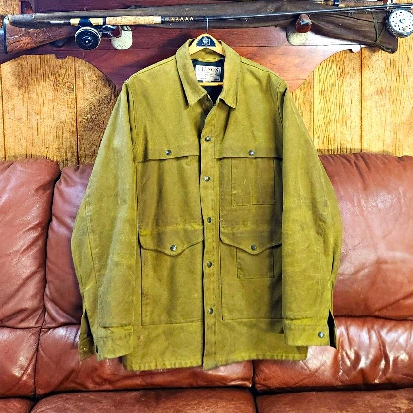 Filson Lined Tin Cloth Cruiser Jacket XL Long image 1