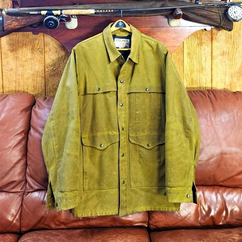Filson Lined Tin Cloth Cruiser Jacket XL Long - product listing photo