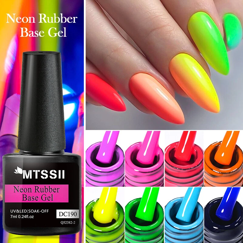 MTSSII 7ml Neon Rubber Base Gel Color Nail Gel Bright Color