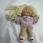 Vintage Mini 5" Cabbage Patch Pin Up Doll - Blonde Hair - Purple Dress