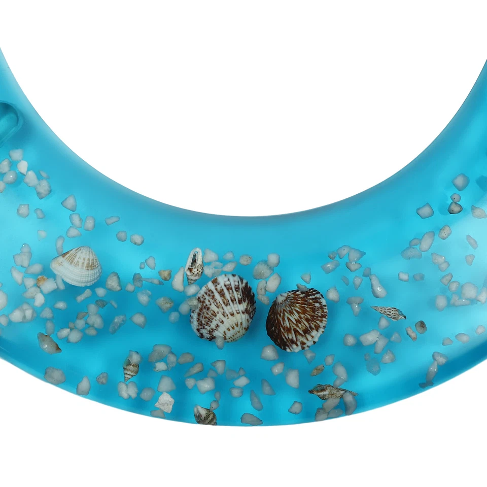 Asiento de inodoro de resina tipo U/V asiento de acuario azul mar pez conchas forma asiento de inodoro Foto 3 de 4