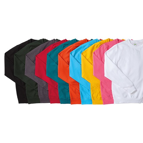 Mens Plain Sweatshirt Crew Neck Jumper Top Sweater Casual Sweat Top Ladies AWDis - Picture 13 of 43