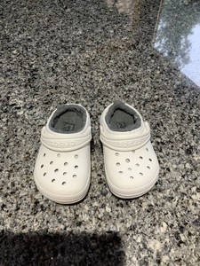 crocs white fur lined