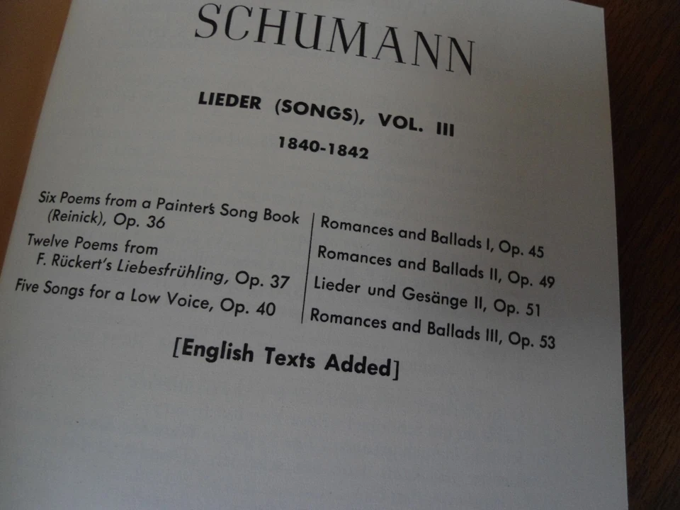 SCHUMANN Volumes 2 & 3 Songs (Poems Ballads Romances) - Lea Pocket Scores - Image 4 of 4
