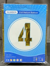 Gold Foil Helium Balloon Number 4